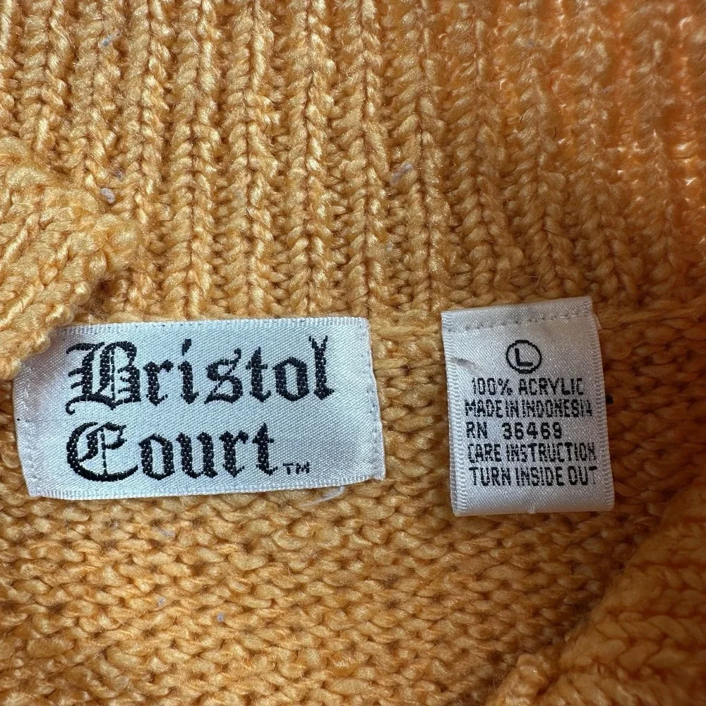 Vintage Bristol Court Orange Sweater Size‎ L Knit Pullover Retro